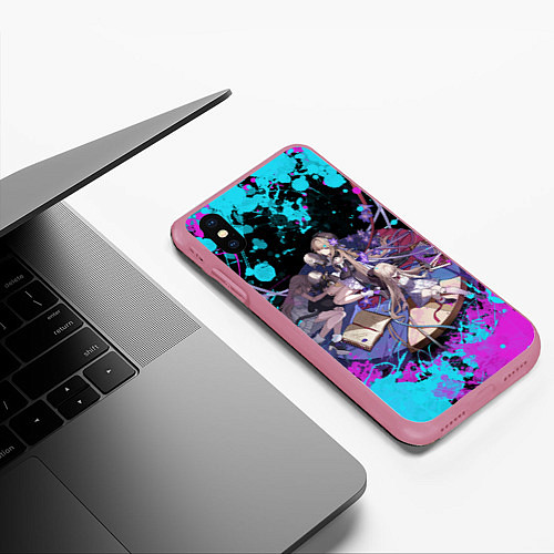 Чехол iPhone XS Max матовый Грета Honkai star rail / 3D-Малиновый – фото 3