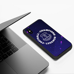 Чехол iPhone XS Max матовый Символ Everton и круглая надпись Football Legends, цвет: 3D-черный — фото 2