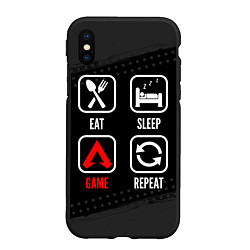 Чехол iPhone XS Max матовый Eat, Sleep, Apex Legends, Repeat, цвет: 3D-черный