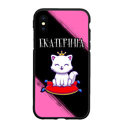 Чехол iPhone XS Max матовый Екатерина - КОШКА - Краска, цвет: 3D-черный