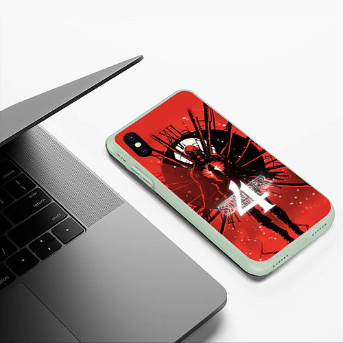 Чехол iPhone XS Max матовый Stranger things 4 сезон / 3D-Салатовый – фото 3
