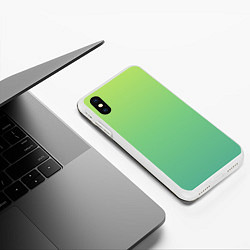 Чехол iPhone XS Max матовый Shades of Green GRADIENT, цвет: 3D-белый — фото 2