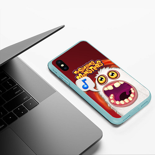 Чехол iPhone XS Max матовый My singing monster / 3D-Мятный – фото 3