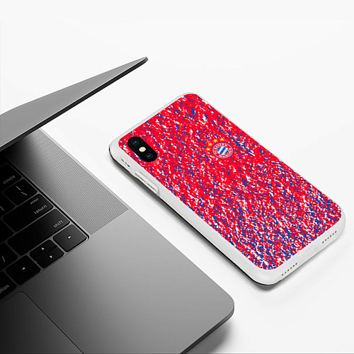 Чехол iPhone XS Max матовый Bayern munchen брызги красок / 3D-Белый – фото 3