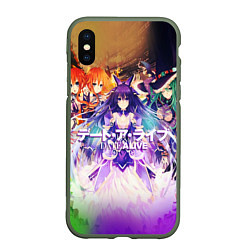 Чехол iPhone XS Max матовый Рандеву c жизнью Date A Live IV, цвет: 3D-темно-зеленый