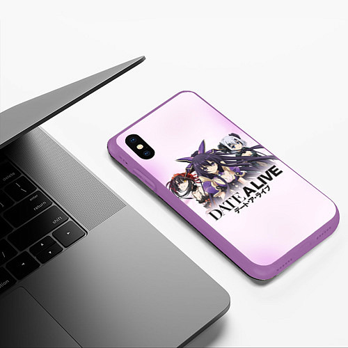 Чехол iPhone XS Max матовый Рандеву С Жизнью Date A Live / 3D-Фиолетовый – фото 3