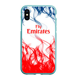 Чехол iPhone XS Max матовый Arsenal пламя, цвет: 3D-мятный