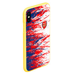 Чехол iPhone XS Max матовый Arsenal fc арсенал фк texture, цвет: 3D-желтый — фото 2