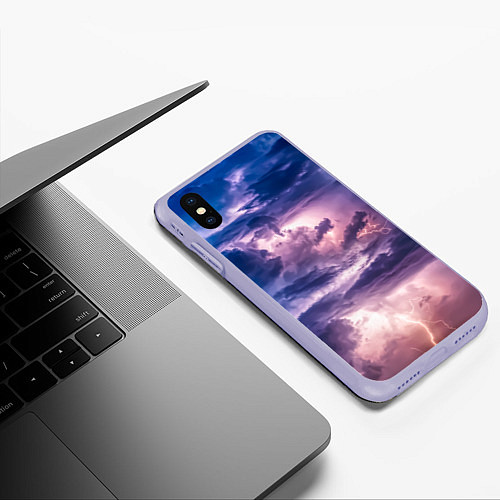 Чехол iPhone XS Max матовый Stormy sky / 3D-Светло-сиреневый – фото 3