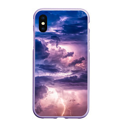 Чехол iPhone XS Max матовый Stormy sky, цвет: 3D-светло-сиреневый