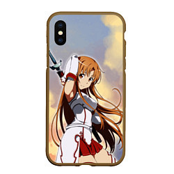 Чехол iPhone XS Max матовый Асуна Юки - Sword Art Online, цвет: 3D-коричневый