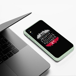 Чехол iPhone XS Max матовый Stranger Things Латиница, цвет: 3D-салатовый — фото 2