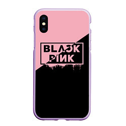 Чехол iPhone XS Max матовый BLACKPINK BIG LOGO, цвет: 3D-сиреневый