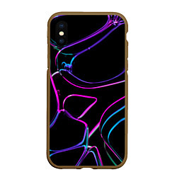 Чехол iPhone XS Max матовый Неоновые линзы во тьме - Фиолетовый