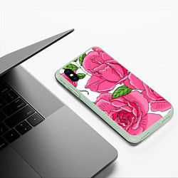 Чехол iPhone XS Max матовый Летне-розовое настроение, цвет: 3D-салатовый — фото 2