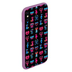 Чехол iPhone XS Max матовый POPPY PLAYTIME HAGGY WAGGY AND KISSY MISSY PATTERN, цвет: 3D-фиолетовый — фото 2