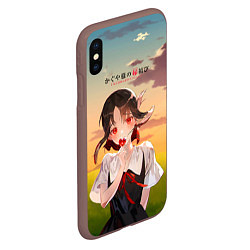 Чехол iPhone XS Max матовый Госпожа Кагуя Love is war Милая Синомия, цвет: 3D-коричневый — фото 2