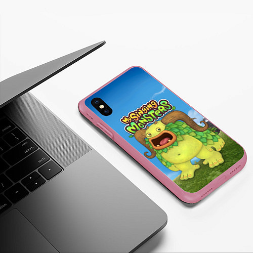 Чехол iPhone XS Max матовый My singing monsters Избалолист Entbrat / 3D-Малиновый – фото 3