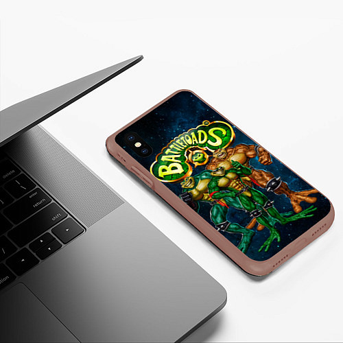 Чехол iPhone XS Max матовый Rare - Battletoads / 3D-Коричневый – фото 3