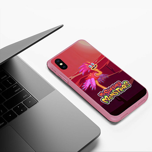 Чехол iPhone XS Max матовый My singing monsters СТРАВОК Yawstrich / 3D-Малиновый – фото 3