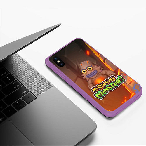 Чехол iPhone XS Max матовый My singing monsters ЛАВАТЁКА Kayna / 3D-Фиолетовый – фото 3