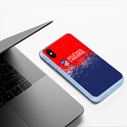 Чехол iPhone XS Max матовый Atletico madrid атлетико мадрид брызги красок, цвет: 3D-голубой — фото 2