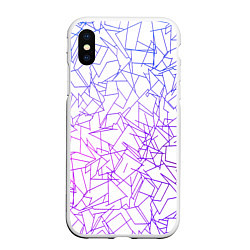Чехол iPhone XS Max матовый Geometric Distortion, цвет: 3D-белый