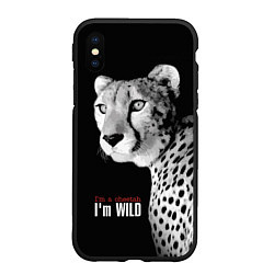 Чехол iPhone XS Max матовый Im a cheetah Im WILD, цвет: 3D-черный