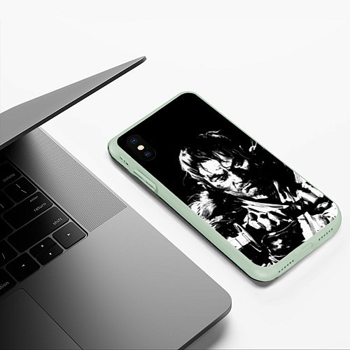 Чехол iPhone XS Max матовый Дзин Сакай Призрак Цусимы / 3D-Салатовый – фото 3