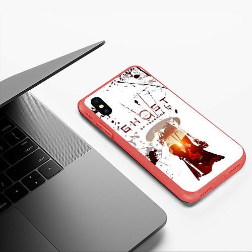 Чехол iPhone XS Max матовый Призрак Цусимы Легенды / 3D-Красный – фото 3