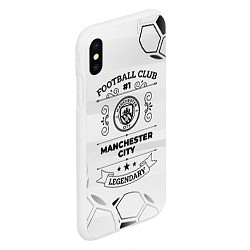 Чехол iPhone XS Max матовый Manchester City Football Club Number 1 Legendary, цвет: 3D-белый — фото 2