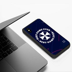 Чехол iPhone XS Max матовый Символ Resident Evil и надпись Best Game Ever, цвет: 3D-черный — фото 2