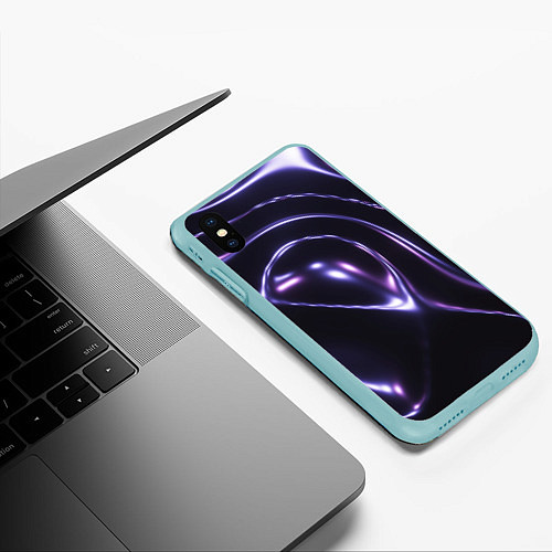 Чехол iPhone XS Max матовый Абстракция drag and drop / 3D-Мятный – фото 3