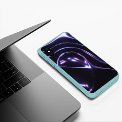 Чехол iPhone XS Max матовый Абстракция drag and drop, цвет: 3D-мятный — фото 2