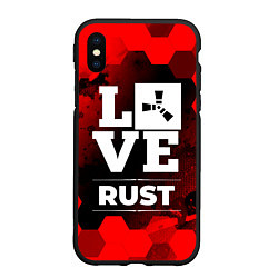 Чехол iPhone XS Max матовый Rust Love Классика, цвет: 3D-черный