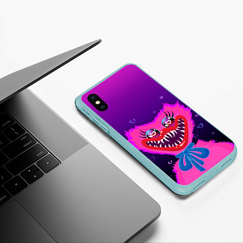 Чехол iPhone XS Max матовый Кисси Мисси love / 3D-Мятный – фото 3