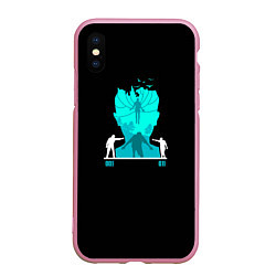 Чехол iPhone XS Max матовый Eleven vs Vecna, цвет: 3D-розовый