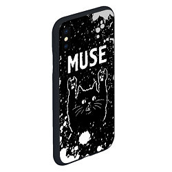 Чехол iPhone XS Max матовый Группа Muse и Рок Кот, цвет: 3D-черный — фото 2