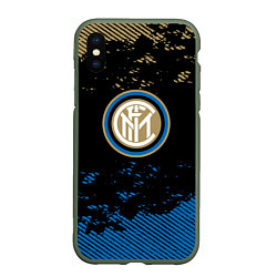 Чехол iPhone XS Max матовый Inter logo, цвет: 3D-темно-зеленый