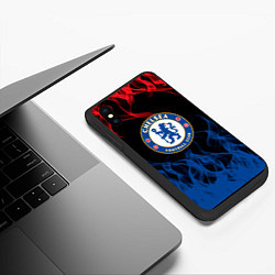 Чехол iPhone XS Max матовый Челси chelsea пламя, цвет: 3D-черный — фото 2