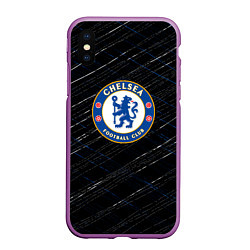 Чехол iPhone XS Max матовый Chelsea много линии, цвет: 3D-фиолетовый