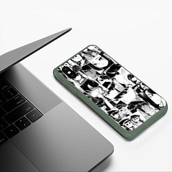 Чехол iPhone XS Max матовый Komi san pattern, цвет: 3D-темно-зеленый — фото 2