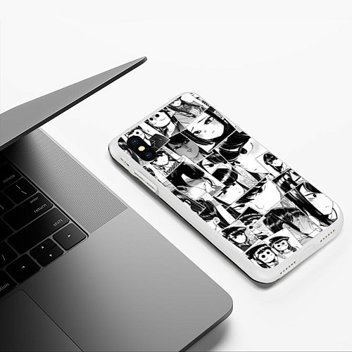 Чехол iPhone XS Max матовый Komi san pattern / 3D-Белый – фото 3