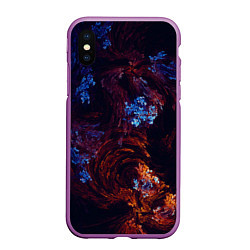 Чехол iPhone XS Max матовый Синие и Красные Коралловые Рифы, цвет: 3D-фиолетовый