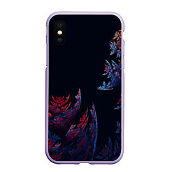 Чехол iPhone XS Max матовый Шипастый Коралловый Риф, цвет: 3D-светло-сиреневый