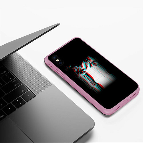 Чехол iPhone XS Max матовый Sad Neon Girl / 3D-Розовый – фото 3