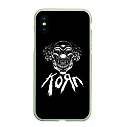 Чехол iPhone XS Max матовый KoЯn Korn клоун, цвет: 3D-салатовый