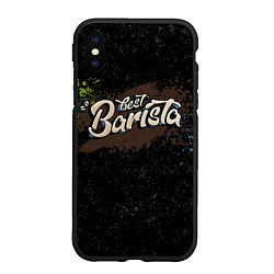 Чехол iPhone XS Max матовый Best barista graffiti, цвет: 3D-черный