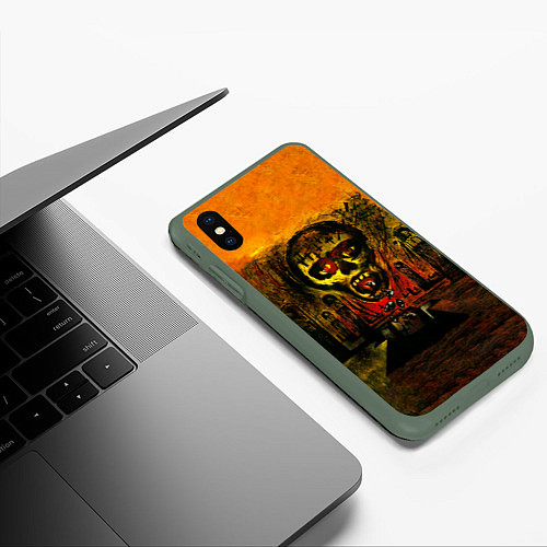 Чехол iPhone XS Max матовый Seasons In The Abyss - Slayer / 3D-Темно-зеленый – фото 3