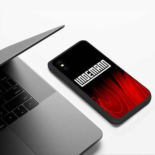 Чехол iPhone XS Max матовый Lindemann Red Plasma / 3D-Черный – фото 3